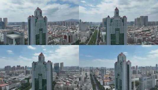 泉州悦华酒店航拍丰泽区城市中心建筑风光高清在线视频素材下载