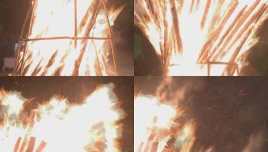 蒙古草原的篝火高清在线视频素材下载