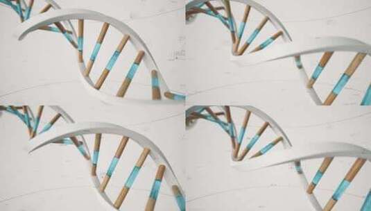 旋转的DNA与分子结构3D渲染高清在线视频素材下载