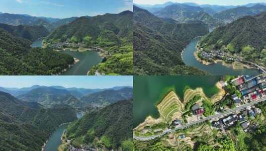 乡村振兴大美中国生态农村青山绿水湖泊高清在线视频素材下载