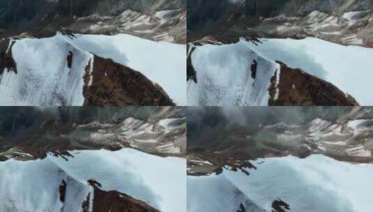 航拍四川甘孜沙鲁里山脉尼登贡嘎雪山高清在线视频素材下载