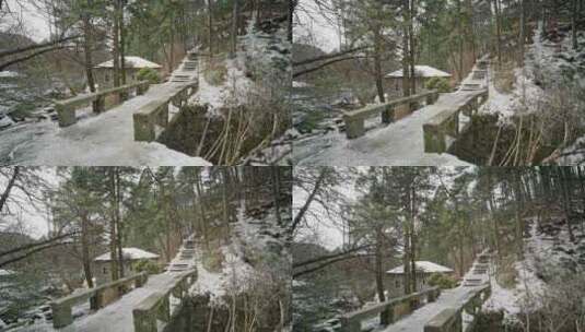 庐山冬天雪后风景高清在线视频素材下载