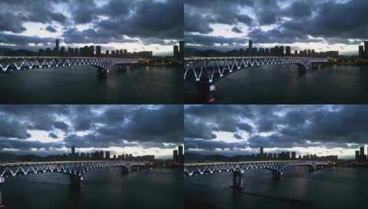福州道庆洲大桥夜景高清在线视频素材下载
