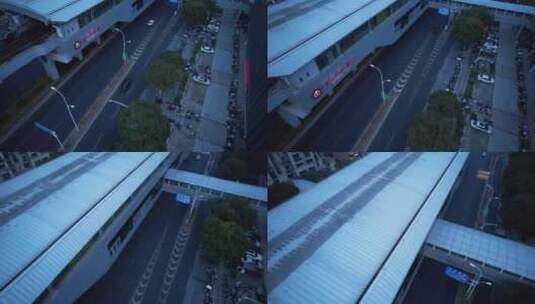 南京江宁天印大道地铁站航拍高清在线视频素材下载
