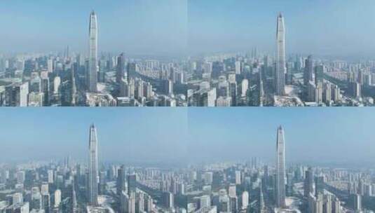 深圳平安金融中心大厦航拍福田市区城市风光高清在线视频素材下载