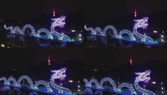 中国广东省广州市越秀公园迎春灯展高清在线视频素材下载