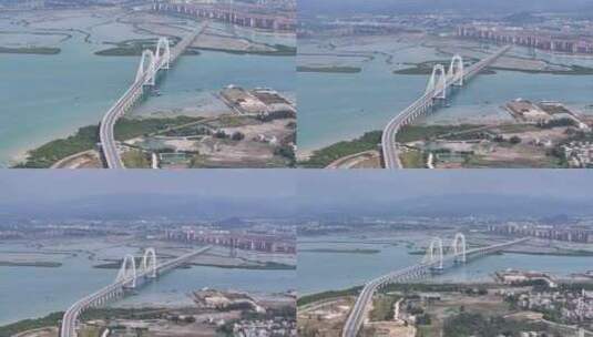 广东茂名水东湾大桥航拍高清在线视频素材下载