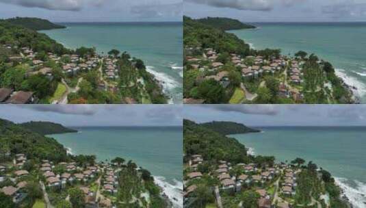 航拍泰国普吉岛卡塔海滩夏季度假村风光高清在线视频素材下载