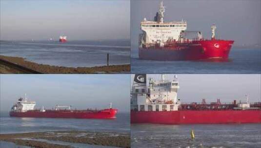 在海上航行的大油轮高清在线视频素材下载