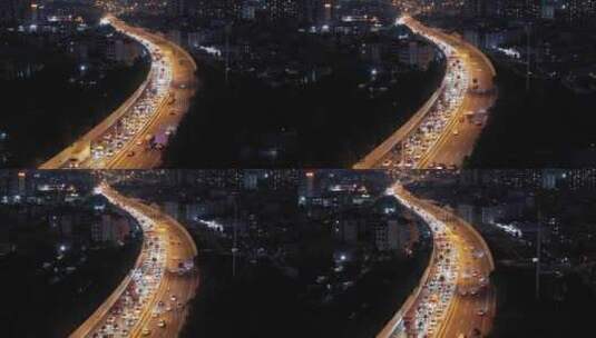 广州晚高峰城市道路交通高清在线视频素材下载