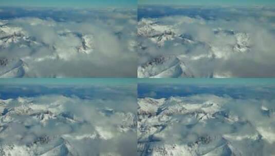 南岛新西兰雪山山峰空中无人机飞行高空冬季高清在线视频素材下载