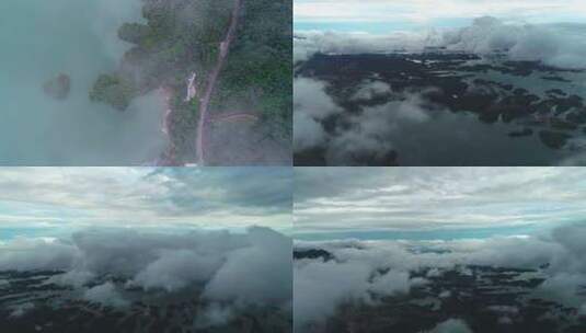 庐山西海云雾航拍高清在线视频素材下载