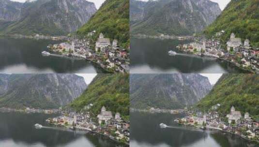 奥地利阿尔卑斯山哈尔斯塔特湖哈尔斯塔特布高清在线视频素材下载