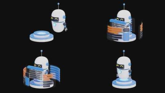 AI机器人在训练和学习中的3D动画|阿尔高清在线视频素材下载