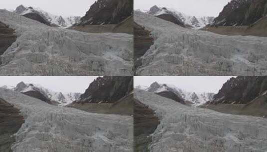 西藏那曲地区布加雪山冰川冰湖高空航拍高清在线视频素材下载