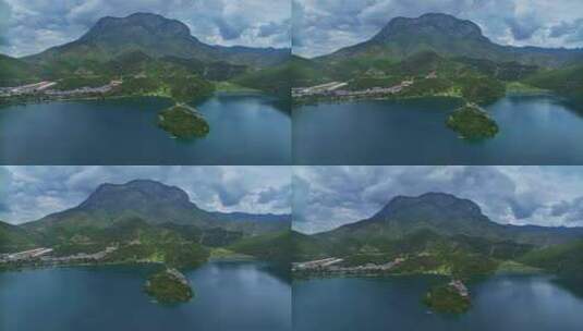 泸沽湖里格半岛HDR航拍高清在线视频素材下载