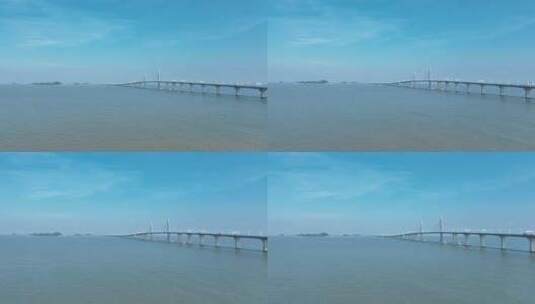 港珠澳大桥航拍海洋海上桥梁中国跨海大桥高清在线视频素材下载