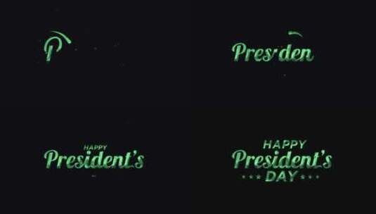 总统节快乐文字动画高清在线视频素材下载