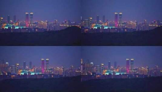 杭州滨江城市建筑夜景高清在线视频素材下载