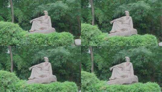 四川眉山三苏祠苏轼苏东坡雕塑雕像白昼实时高清在线视频素材下载