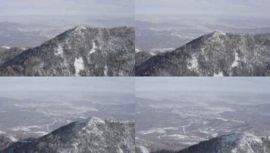 航拍黑龙江亚布力滑雪场冬季风光高清在线视频素材下载