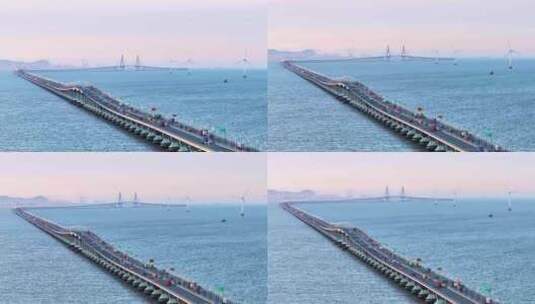 东海大桥 日出 上海建设 临港 跨海大桥高清在线视频素材下载