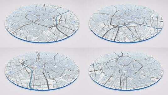 3d模型圣保罗地图背景循环。围绕巴西城市高清在线视频素材下载