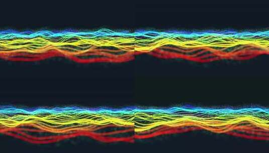 抽象数字波与流动粒子线光运动循环背景动画高清在线视频素材下载