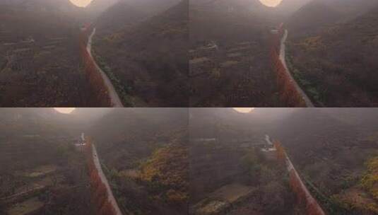 河北 石家庄 井陉县 道路 交通 秋天高清在线视频素材下载