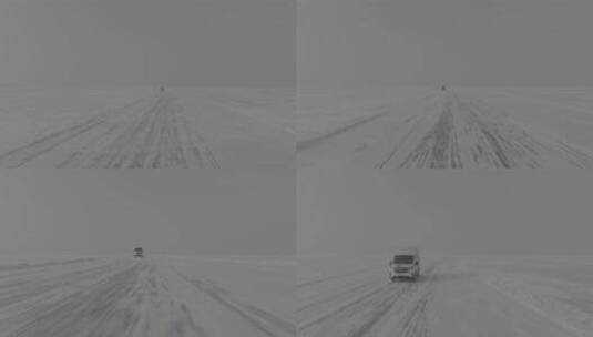 黑龙江兴凯湖冬季结冰湖面行车高清在线视频素材下载