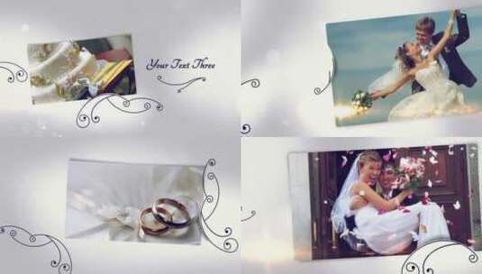 唯美浪漫婚礼纪念日图文相册展示AE模版高清AE视频素材下载