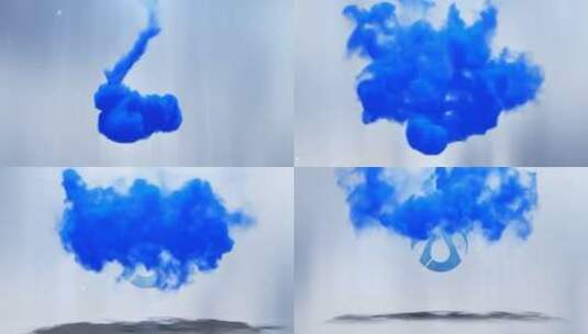 蓝色烟雾LOGO开场AE模板高清AE视频素材下载