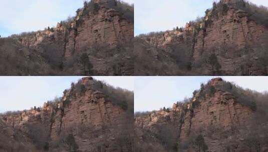 石头山 山上的树 嶂石岩景区高清在线视频素材下载