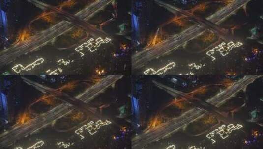 深圳高速公路周边夜景延时高清在线视频素材下载