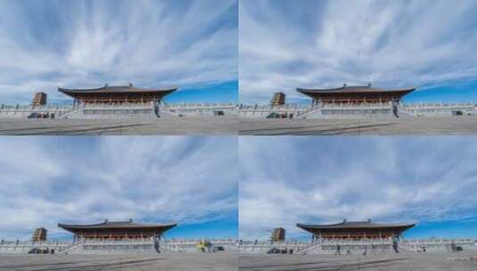 西安周至 仙游寺 寺庙 延时 蓝天白云高清在线视频素材下载