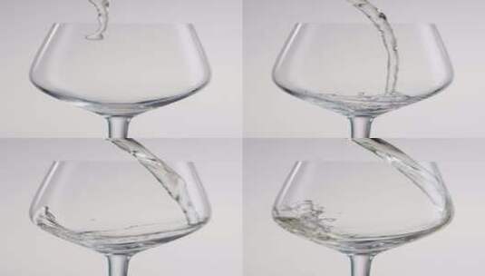 2K竖屏高速摄影白葡萄酒倒入酒杯高清在线视频素材下载