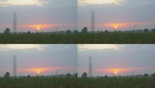 印度尼西亚田野上的日落高清在线视频素材下载