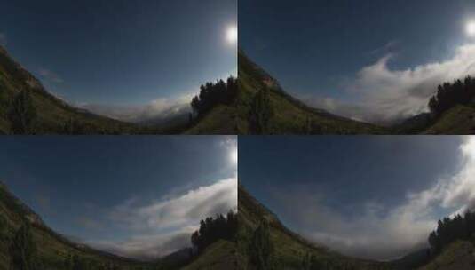 山谷上课空移动的云层高清在线视频素材下载