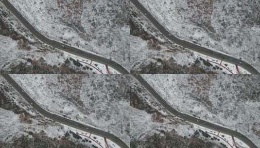 俯瞰雪后的威海北山路4K高清在线视频素材下载
