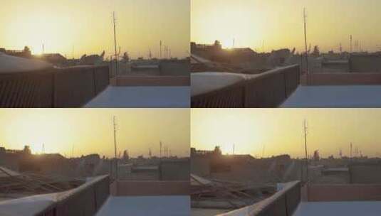 日落时的屋顶景观高清在线视频素材下载