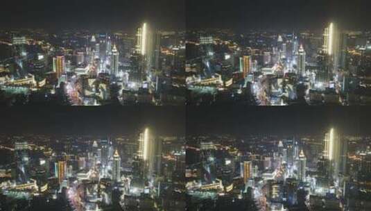 无锡三阳广场4K航拍夜景高清在线视频素材下载