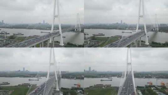 上海徐浦大桥4K航拍高清在线视频素材下载