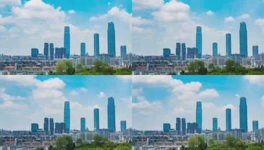 广西南宁东盟商务区城市全景延时摄影高清在线视频素材下载
