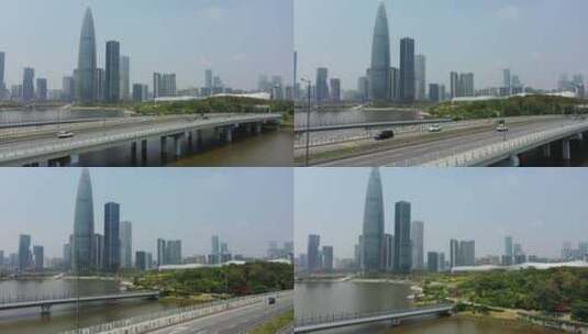 深圳南山后海大桥车辆行驶高清在线视频素材下载