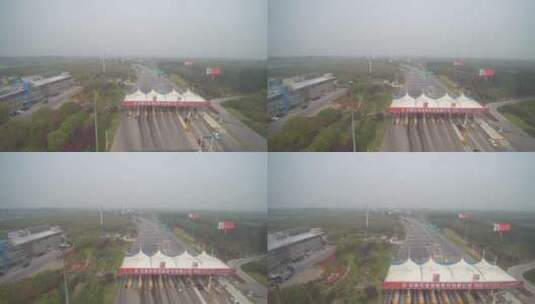 濮阳南高速收费口航拍高清在线视频素材下载