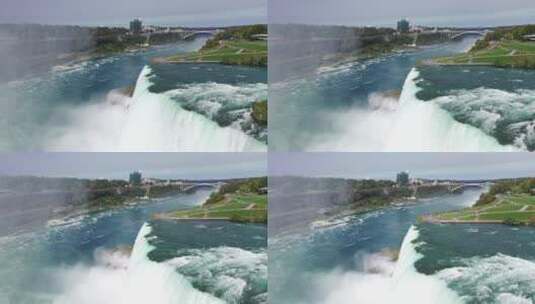 水城大瀑布航拍清澈河流高清在线视频素材下载