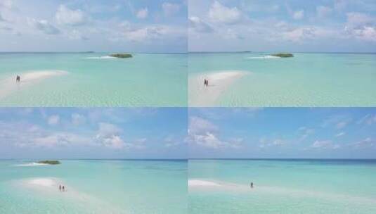 清澈的海水和岛屿高清在线视频素材下载