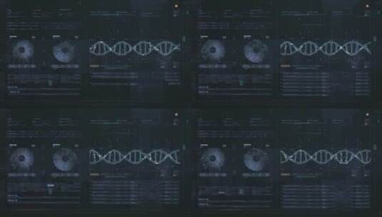 DNA医疗HUD科幻科技屏幕操作系统交互界面高清在线视频素材下载