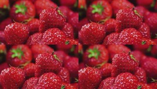 红色多汁成熟的草莓高清在线视频素材下载