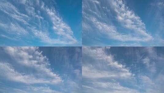 蓝天白云快速移动的云高清在线视频素材下载